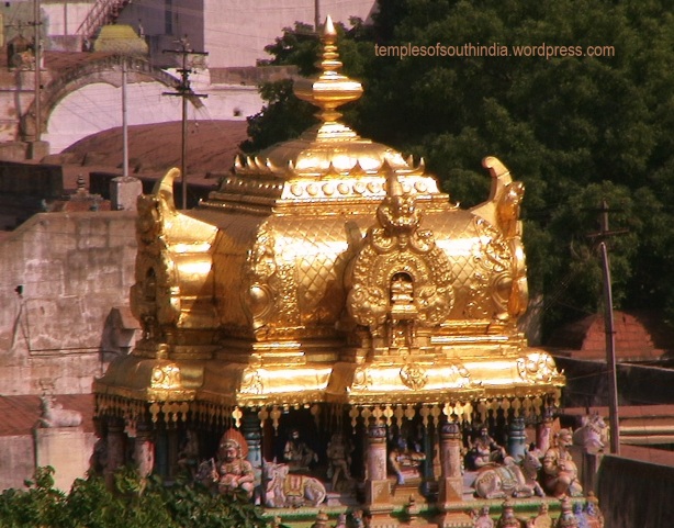Meenakshi temple gold plated Vimanam